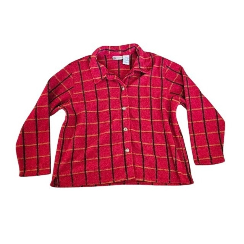 Faded Glory Vintage Button Up Shirt Women Red Large